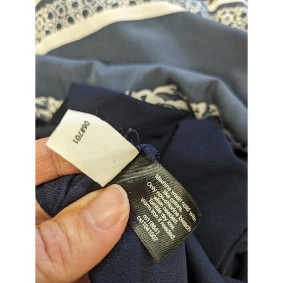 Lane Bryant Navy Blue White Handkerchief Dress Straps Belted Size 26/28 4X - Picture 8 of 9